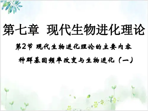《种群基因频率改变与生物进化》课时1(39张)-PPT优秀课件