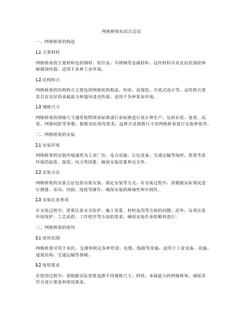 网格桥架知识点总结