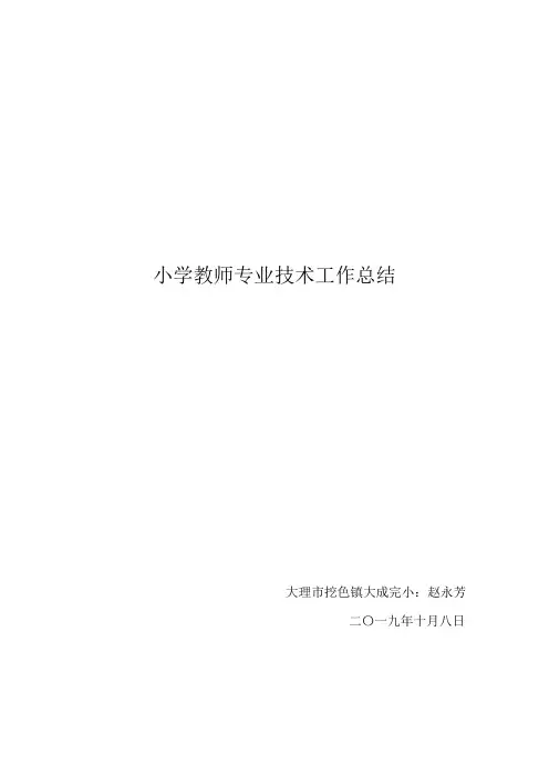 小学教师专业技术工作总结