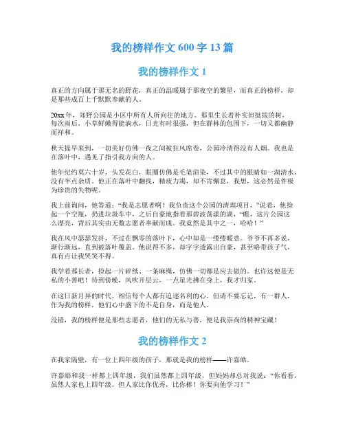 我的榜样作文600字13篇