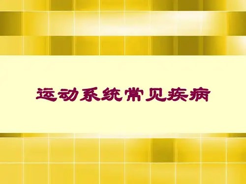 运动系统常见疾病培训课件