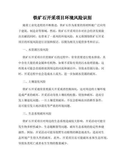 铁矿石开采项目环境风险识别
