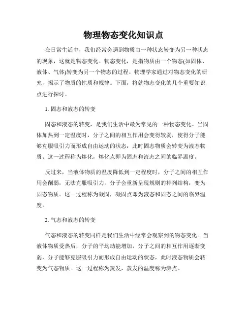 物理物态变化知识点