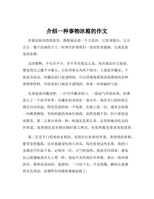 介绍一种事物冰箱的作文