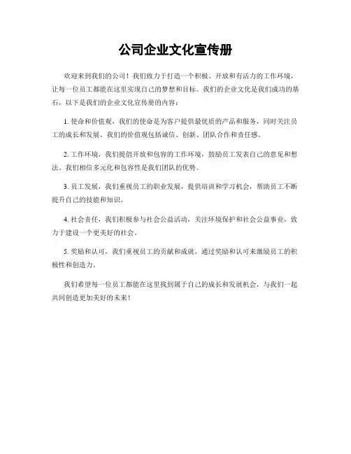 公司企业文化宣传册