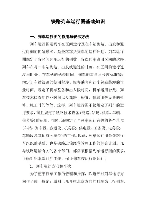 铁路列车运行图基础知识