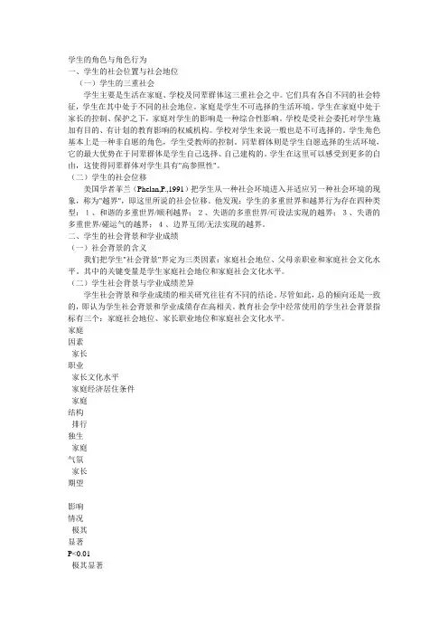 学生的角色