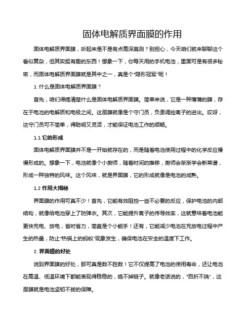 固体电解质界面膜的作用