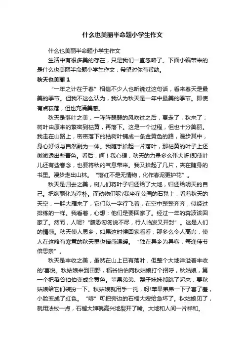 什么也美丽半命题小学生作文