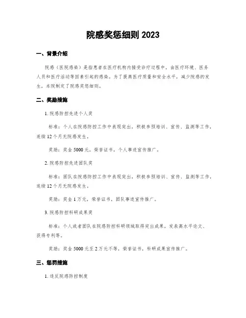 院感奖惩细则2023