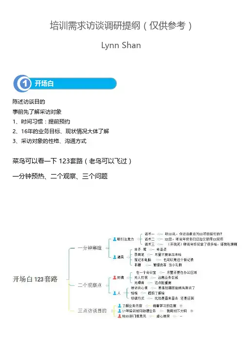 培训需求访谈提纲