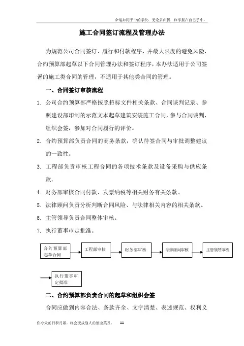 施工合同签订流程及管理办法