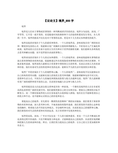 【议论文】境界_800字
