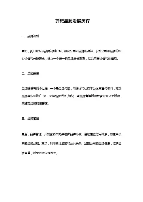 理想品牌发展历程