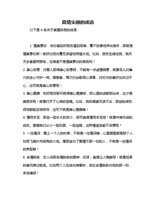 真情实感的成语