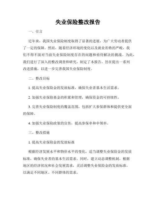 失业保险整改报告