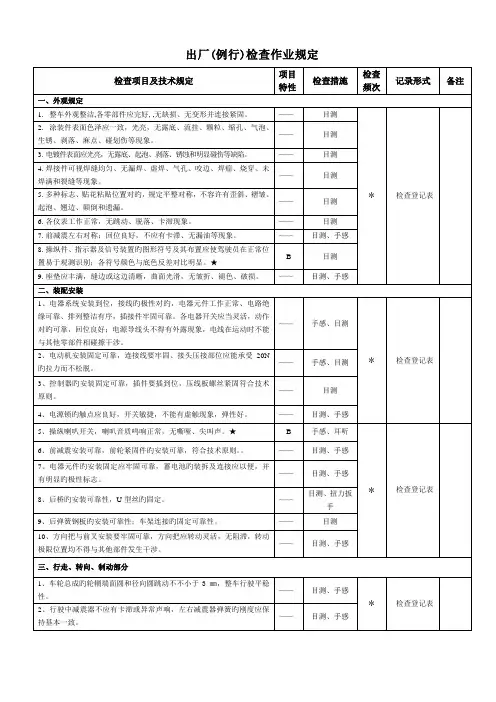 电动正三轮车出厂例行检验规范