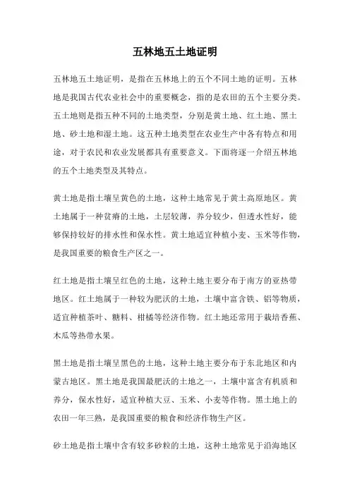 五林地五土地证明