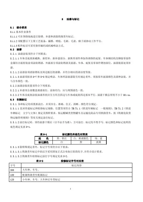 2013铁路货车段修规程-8 油漆与标记