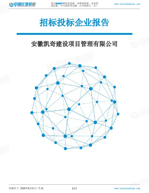 安徽凯奇建设项目管理有限公司-招投标数据分析报告