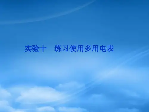 高考物理 实验十练习使用多用电表复习课件 沪科
