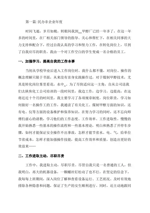 民办非企业年度总结报告范文(通用3篇)