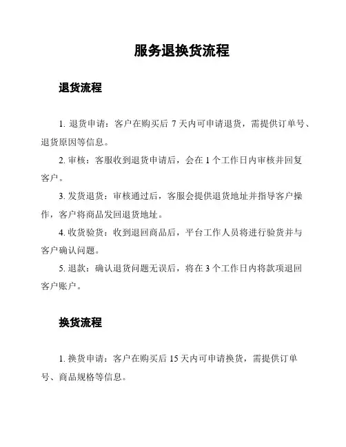 服务退换货流程