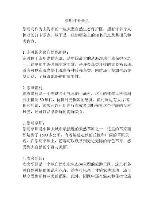 崇明打卡景点
