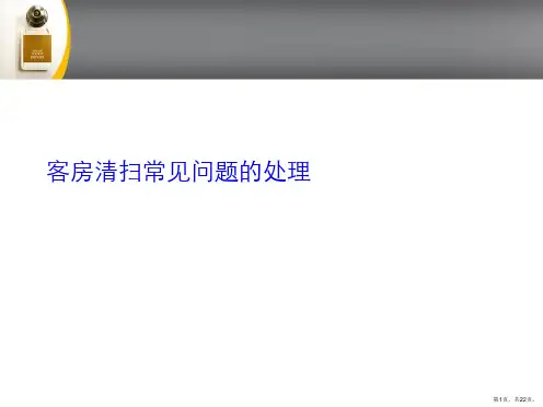 客房清扫常见问题的处理