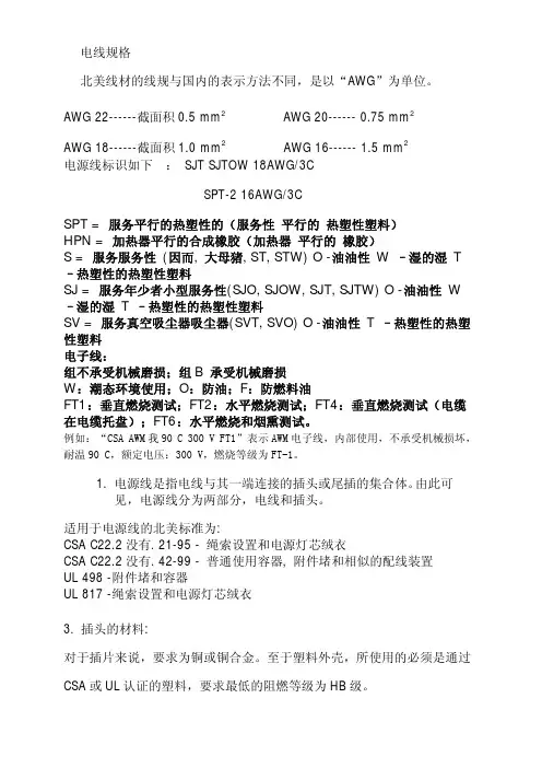 电源线安规要求及知识