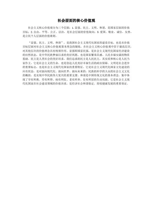 社会层面的核心价值观