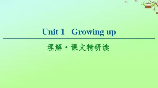 2021学年高中英语Unit1Growingup理解课文精研读课件外研版选择性必修第二册