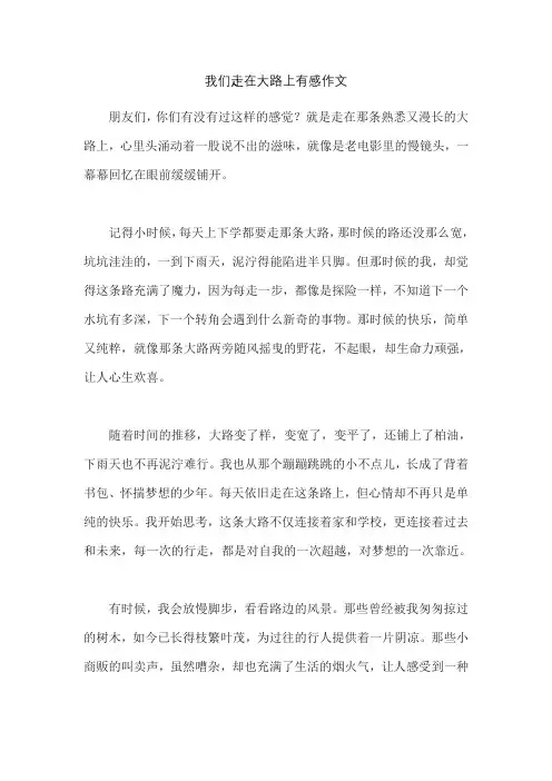 我们走在大路上有感作文