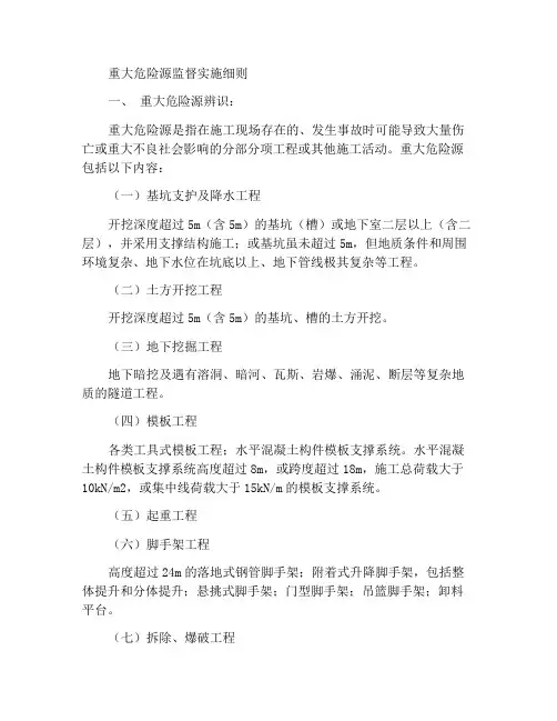 重大危险源监理实施细则