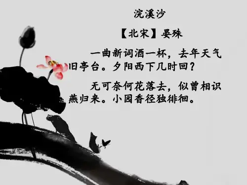新人教版(部编)八年级语文上课外古诗词《浣溪沙-晏殊》(47页PPT)