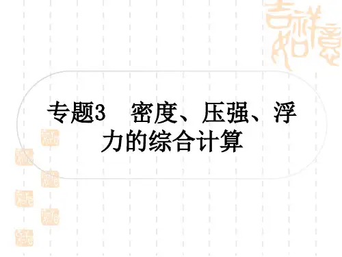 中考物理总复习课件 专题3 密度、压强、浮力的综合计算