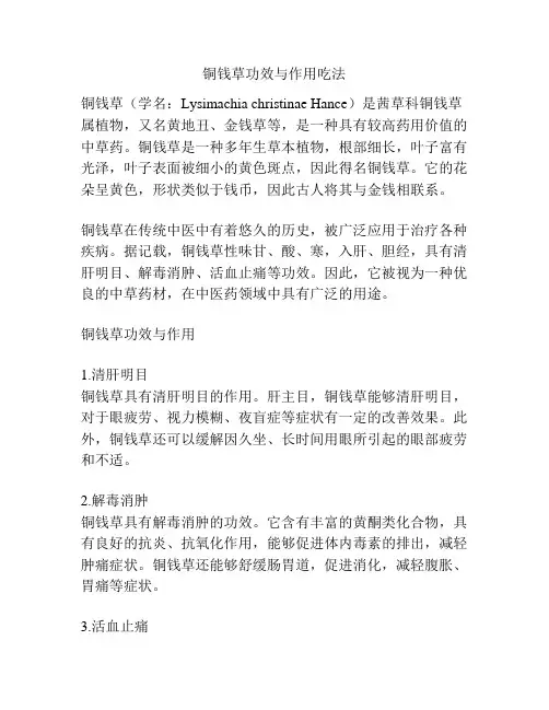 铜钱草功效与作用吃法