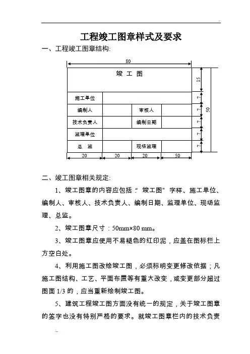 建筑工程竣工图章样式及要求