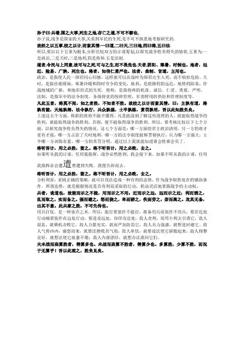 孙子曰