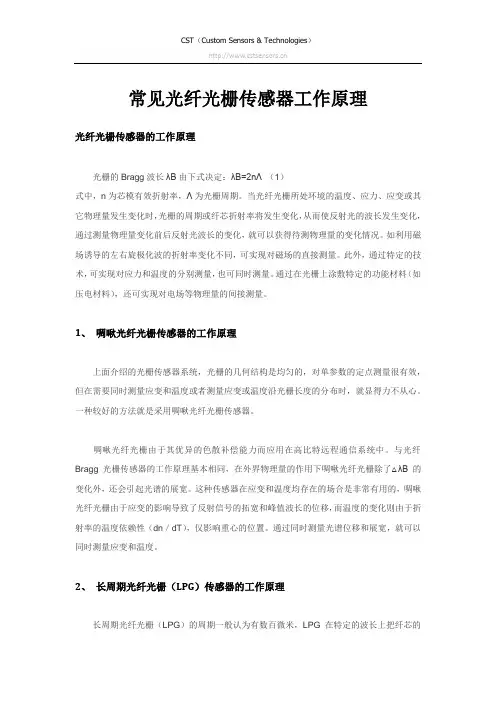 几种常见光纤光栅传感器工作原理