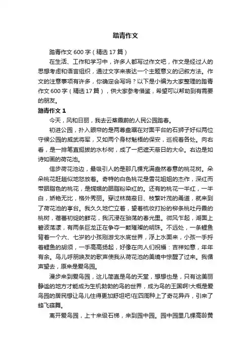 踏青作文600字（精选17篇）