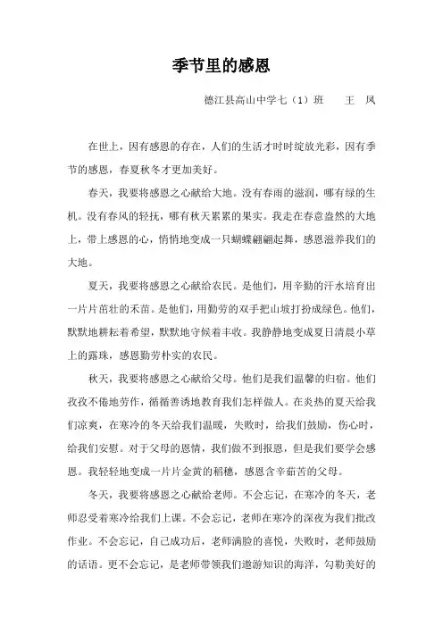 季节里的感恩