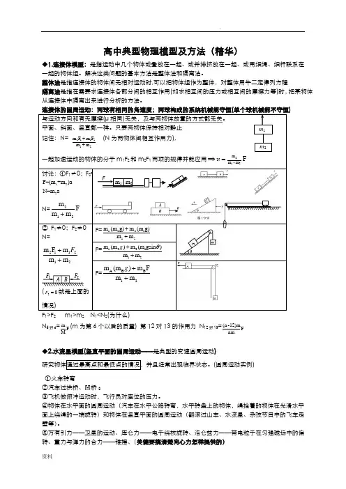 高中典型物理模型及解题方法