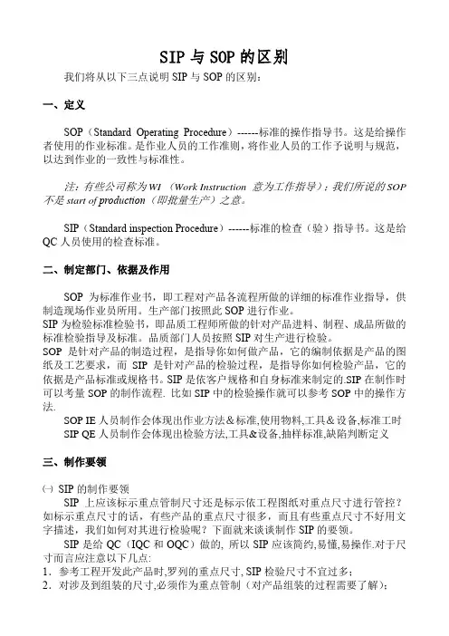 SIP与SOP区别内容