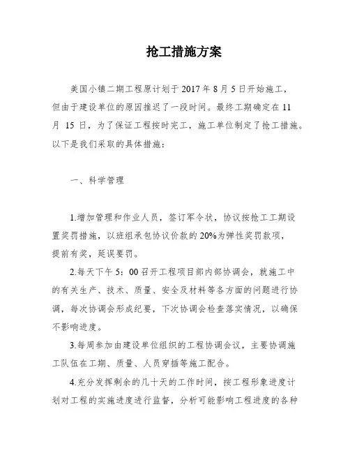 抢工措施方案