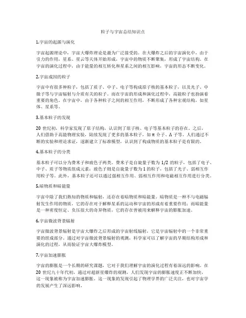 粒子与宇宙总结知识点