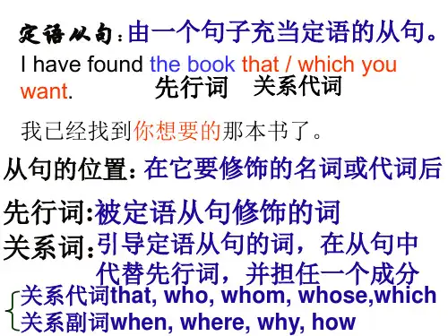 高一英语定语从句1(1)