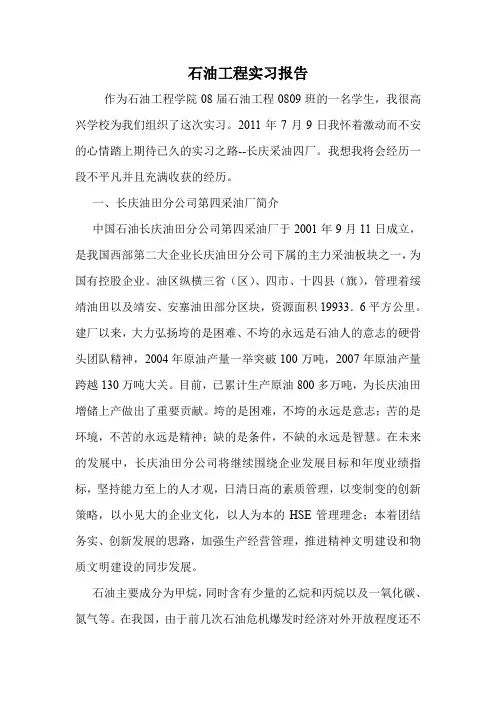 石油工程实习报告.doc