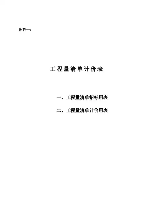 工程量清单及计价表(DOC36页)