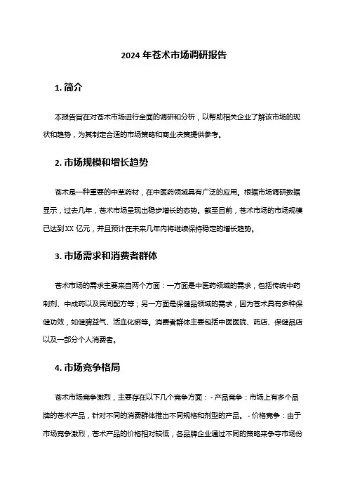 2024年苍术市场调研报告